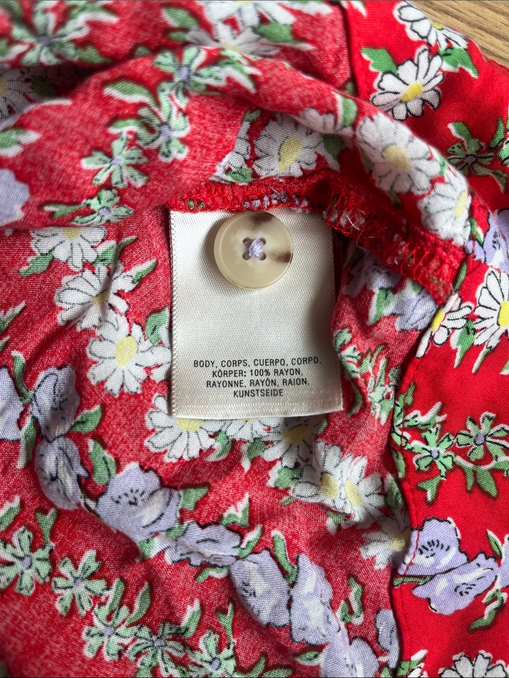 Anthropologie 49 of 52 Red Floral Stripe Sleeveless Button-Down Top - Picture 3 of 8